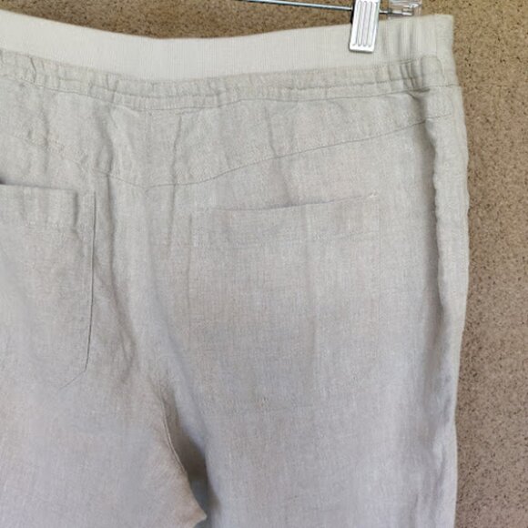 CHICOS 100% Linen Casual Straight Leg Drapey Khaki Pants Summer Resort 1.5/10 - Picture 9 of 12